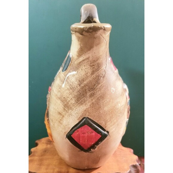 Vintage Native American-Style Navajo Wedding Jug Embossed Made in Japan 8"x5"x4" - Picture 3 of 9